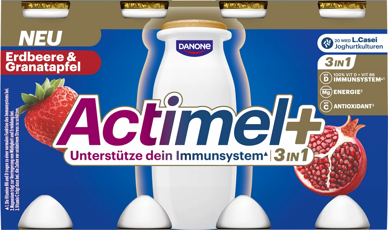 Actimel+ 3in1 Erdbeere & Granatapfel