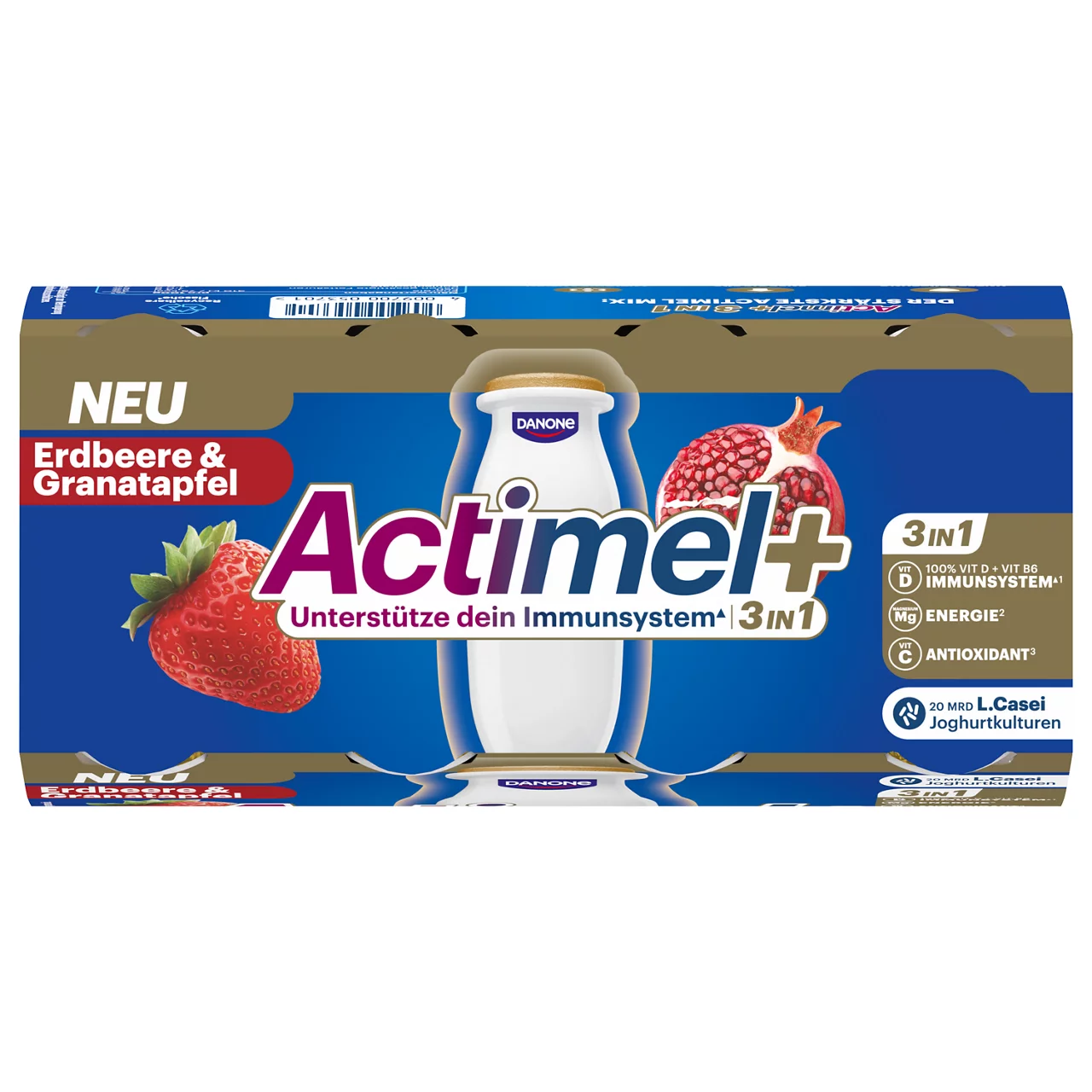 Actimel+ 3in1 Erdbeere & Granatapfel