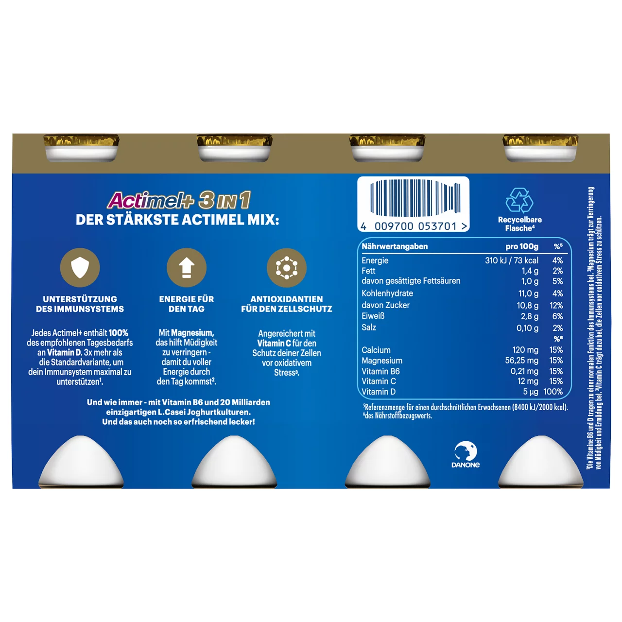 Actimel+ 3in1 Erdbeere & Granatapfel