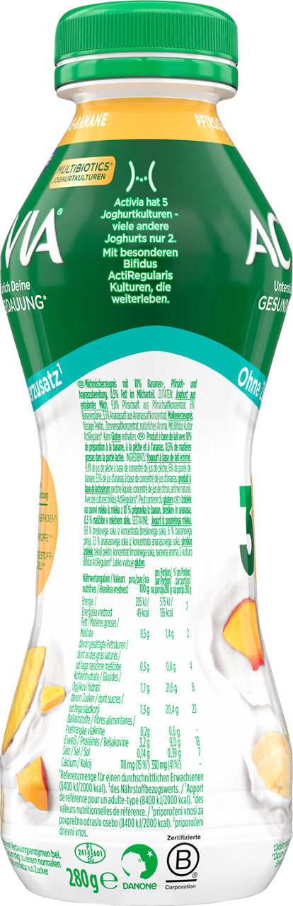 Activia NAS Drink Peach, Pineapple, Banana