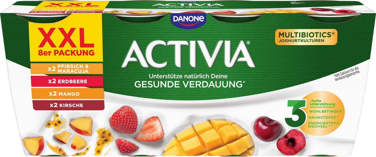 Activia Leonardo Fruitmix XXL (Peach-Passion, Strawberry, Mango, Cherry)