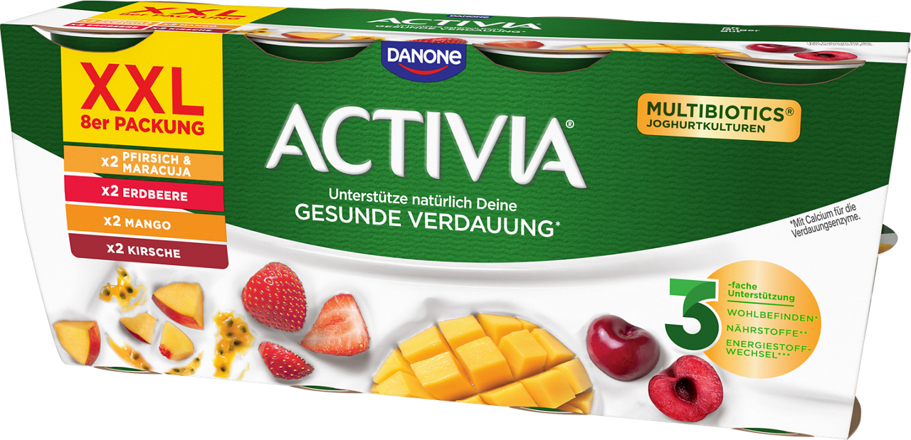 Activia Leonardo Fruitmix XXL (Peach-Passion, Strawberry, Mango, Cherry)