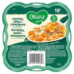 Olvarit Carottes, pâtes et champignons