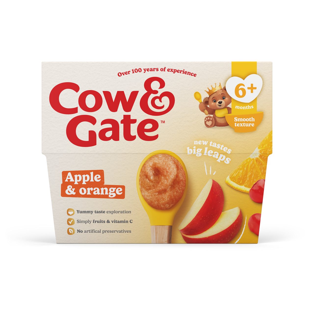 Cow & Gate Apple Orange Acerola from 6 Months 4 x 100g (400g)