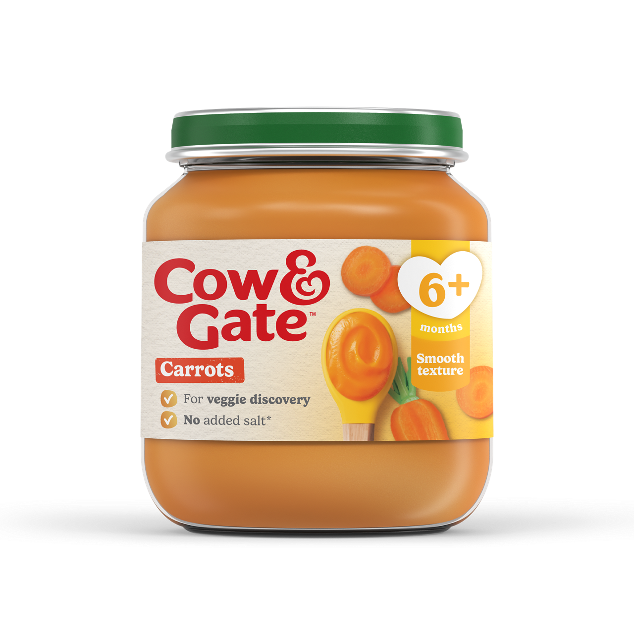 Cow & Gate Carrot Baby Food Snack Jar, 6+ Months, 125g