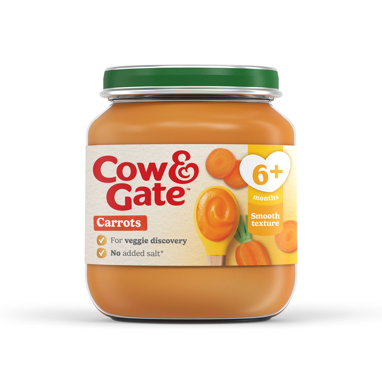Cow & Gate Carrot Baby Food Snack Jar, 6+ Months, 125g