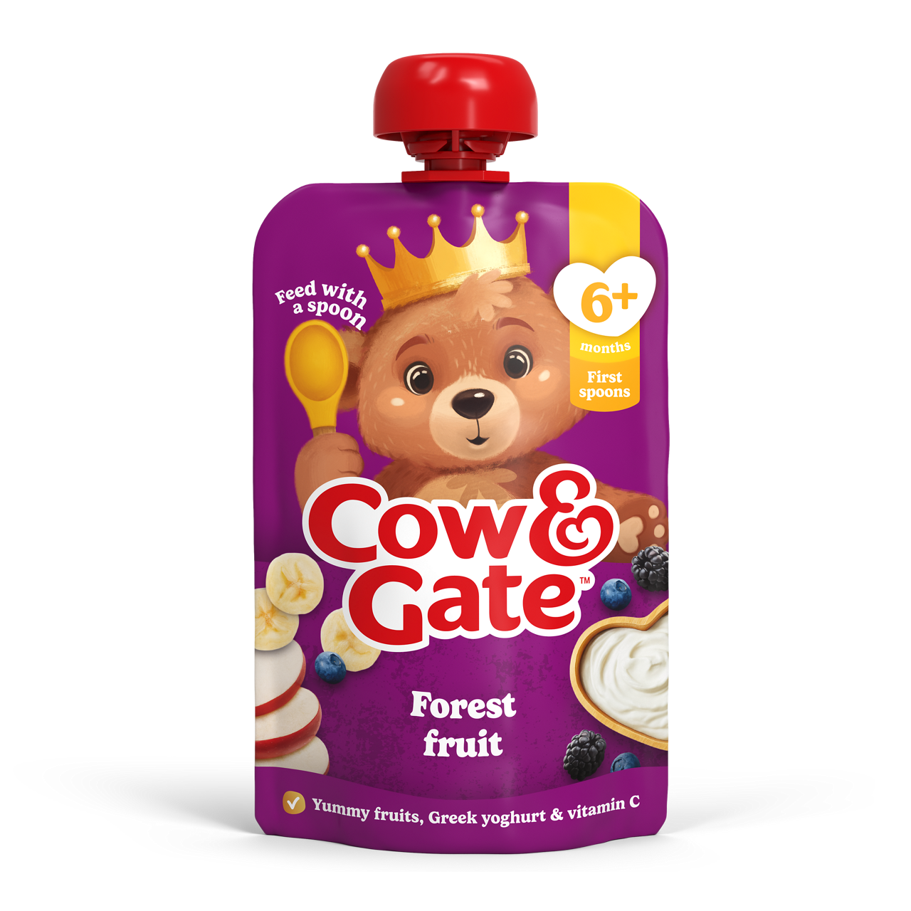 Cow & Gate Fruit Pouch Forest Fruit Baby Food Snack, 6+ Months, 100g