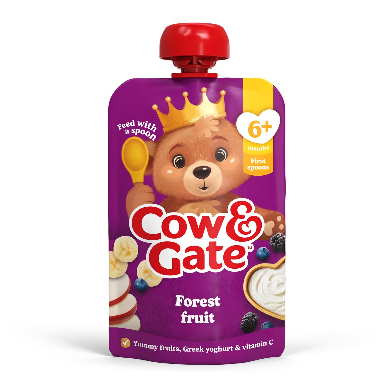 Cow & Gate Fruit Pouch Forest Fruit Baby Food Snack, 6+ Months, 100g