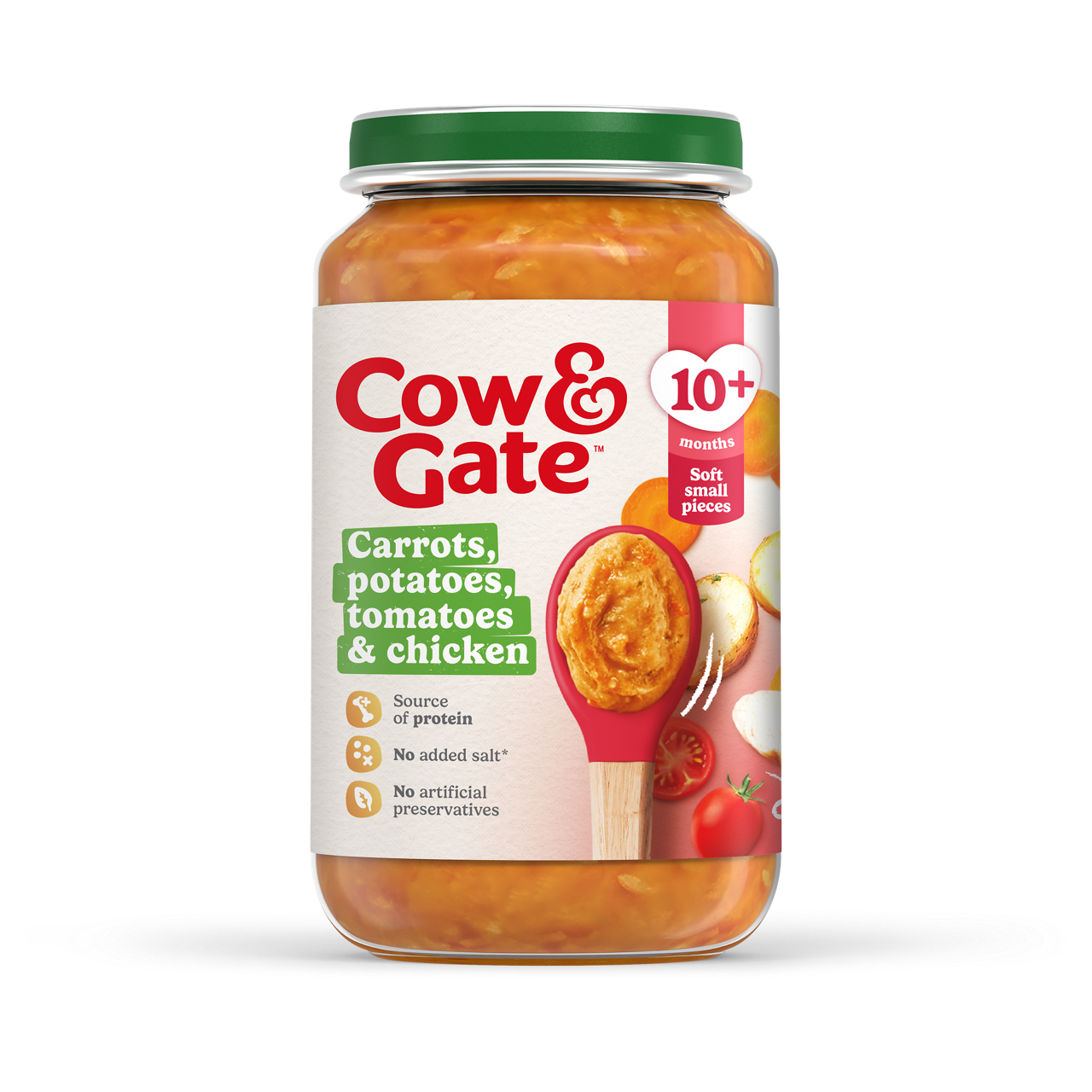 Cow & Gate Carrot Chicken Tomato & Potato Baby Food Meal Jar, 10+ Months, 200g