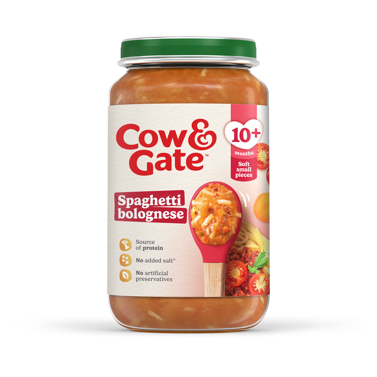 Cow & Gate Spaghetti Bolognese Baby Food Meal Jar, 10+ Months, 200g