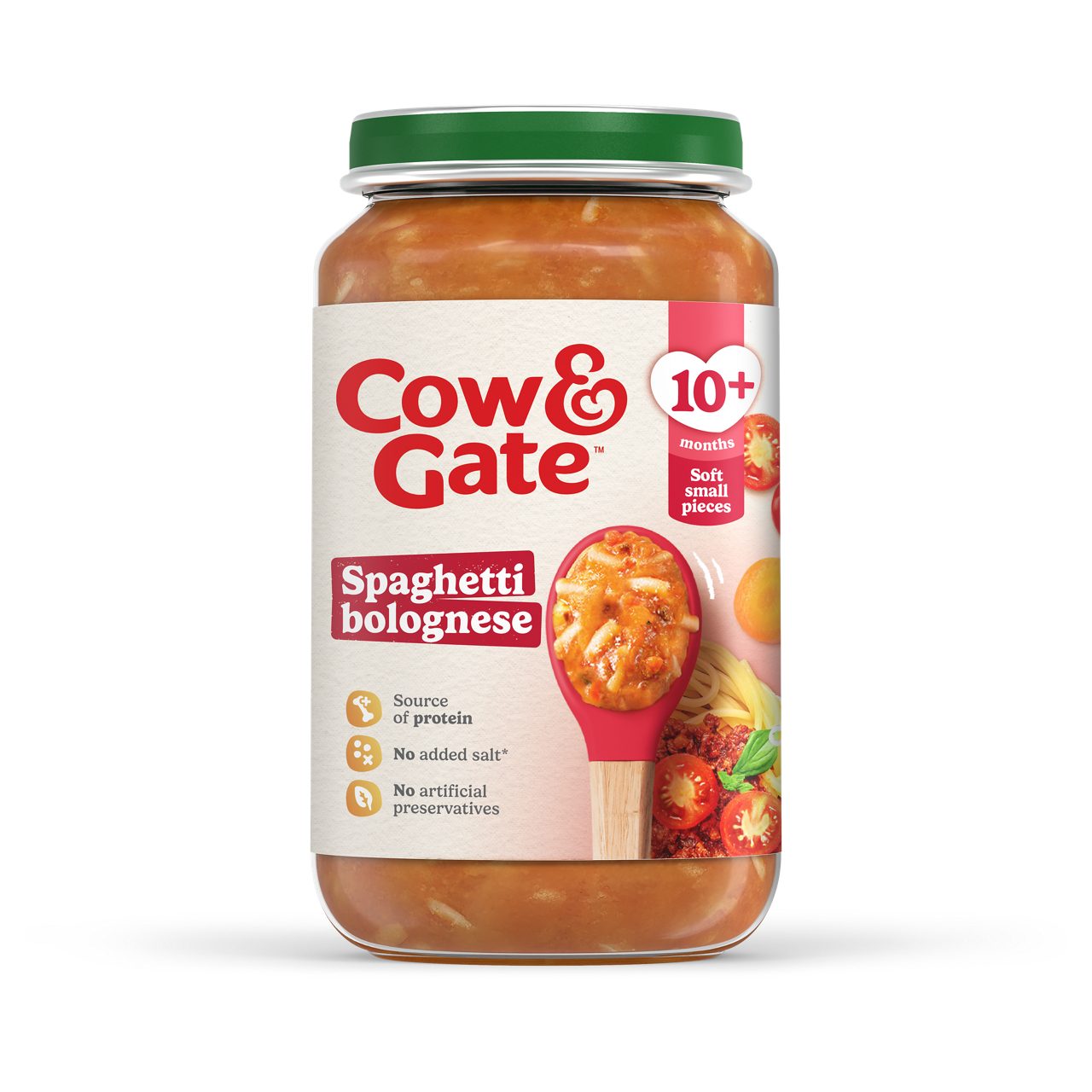 Cow & Gate Spaghetti Bolognese Baby Food Meal Jar, 10+ Months, 200g