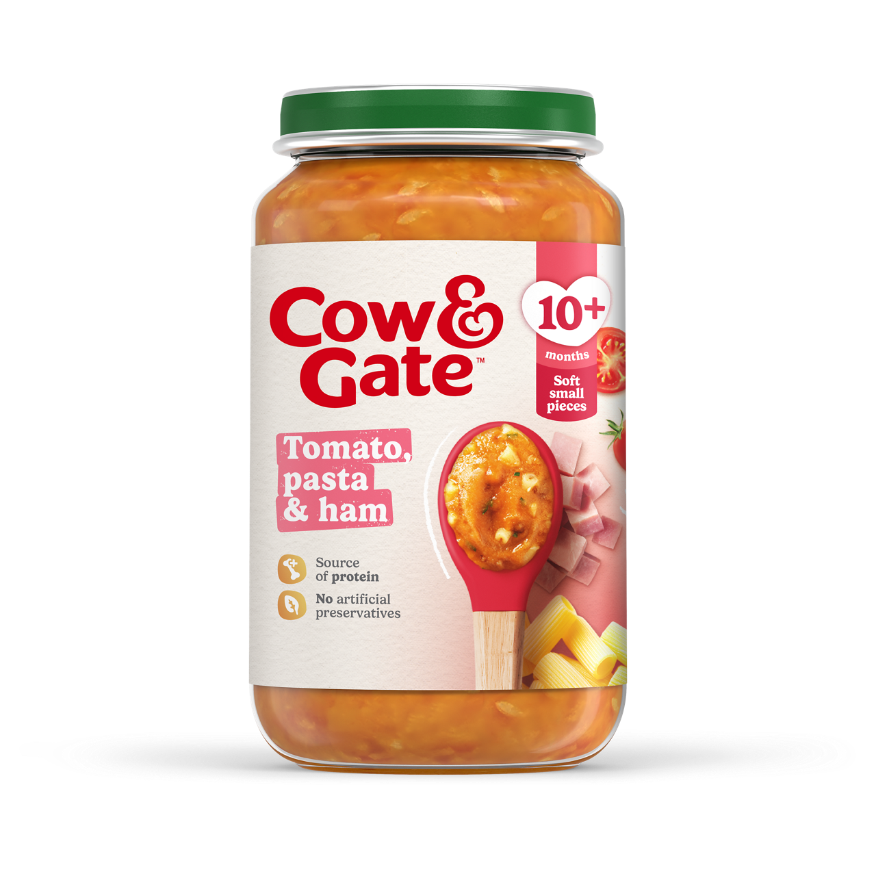Cow & Gate Tomato Ham & Pasta Baby Food Meal Jar, 10+ Months, 200g
