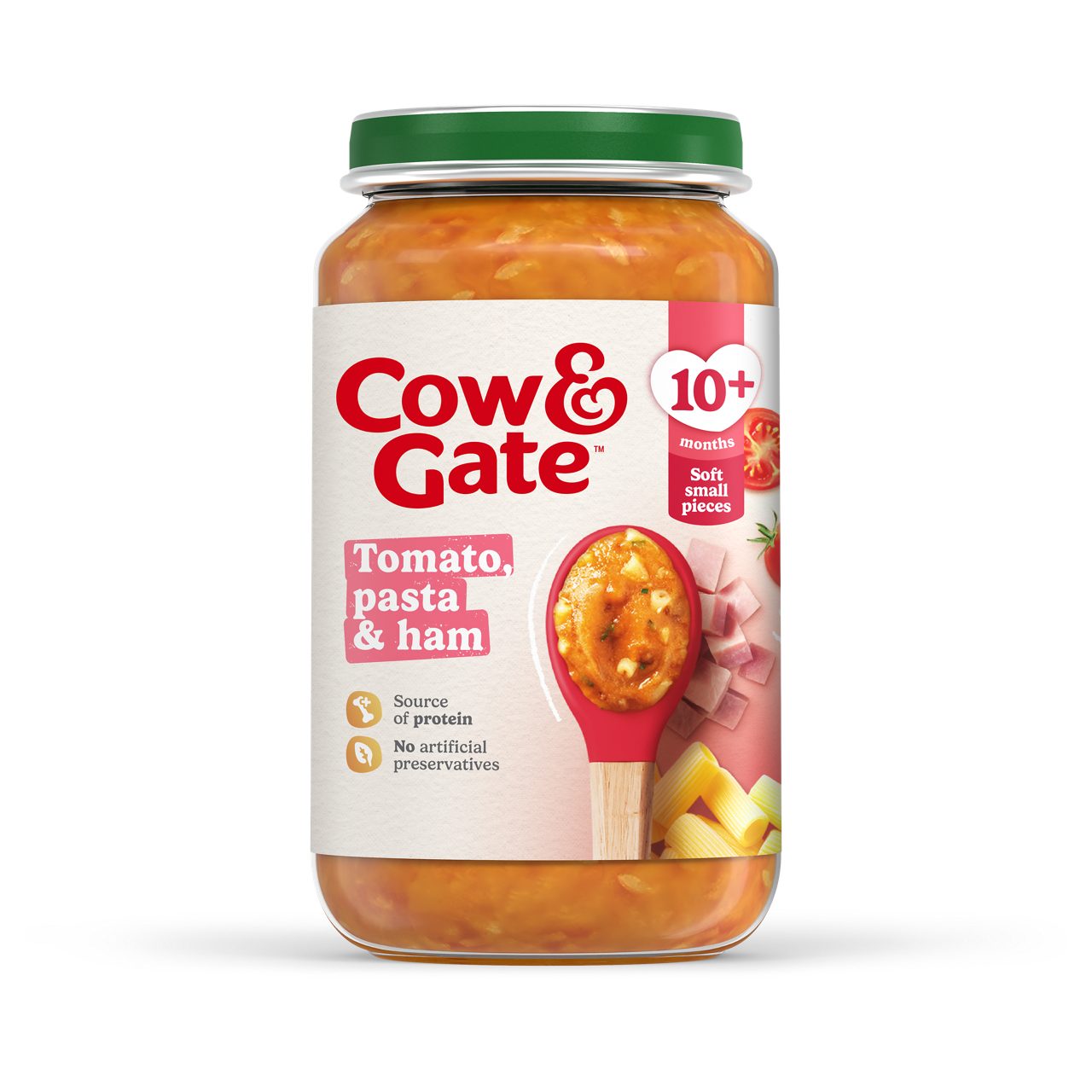 Cow & Gate Tomato Ham & Pasta Baby Food Meal Jar, 10+ Months, 200g