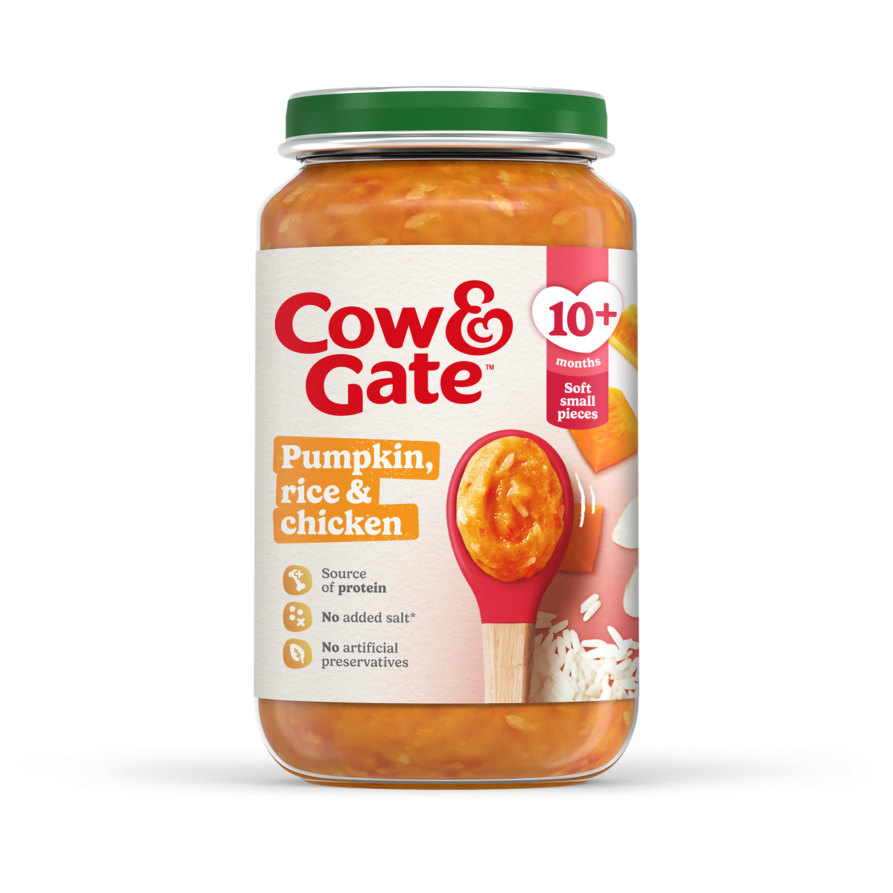 Cow & Gate Pumpkin Chicken & Rice Baby Food Meal Jar, 10+ Months, 200g