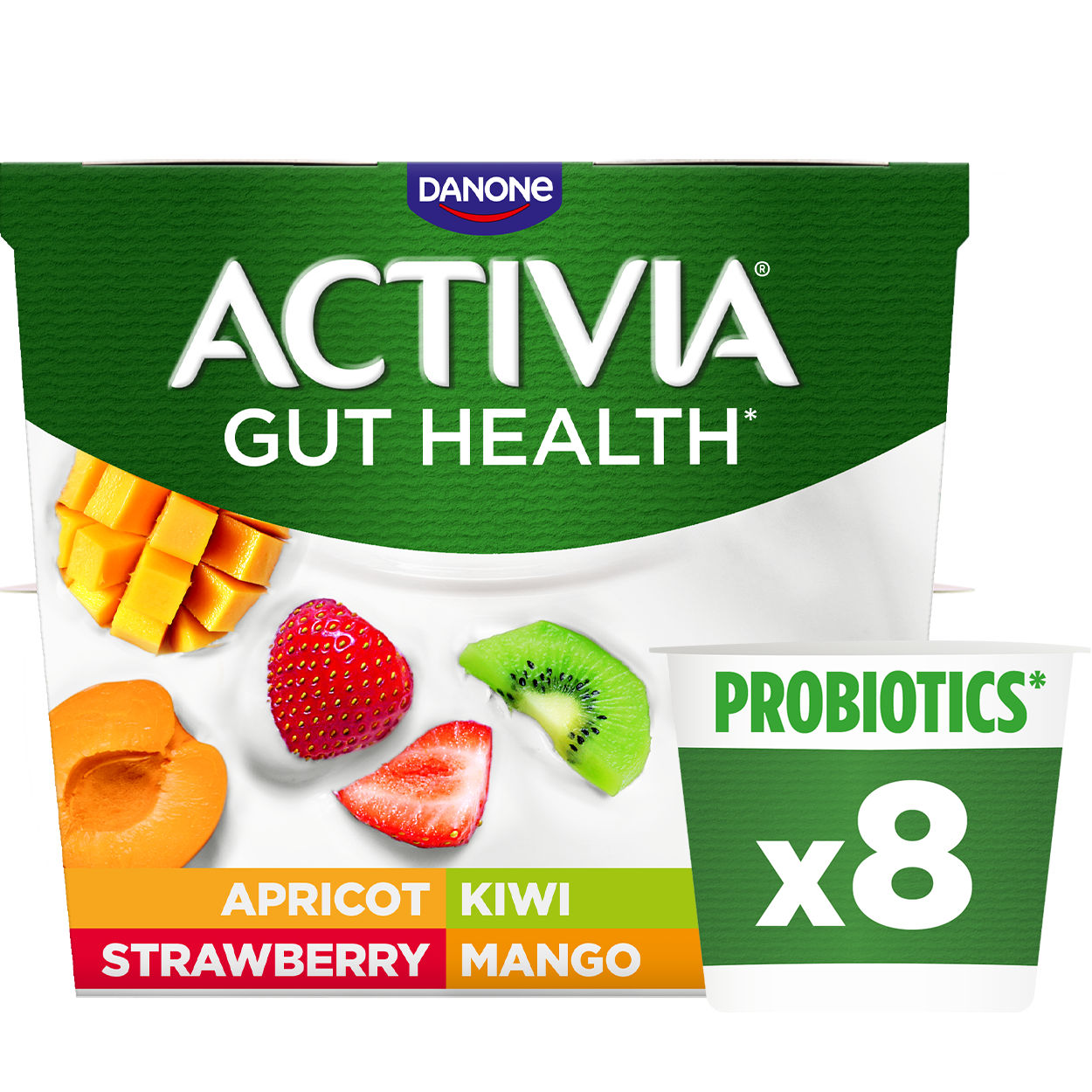 Activia Apricot, Kiwi, Strawberry, Mango Secondary Packshot
