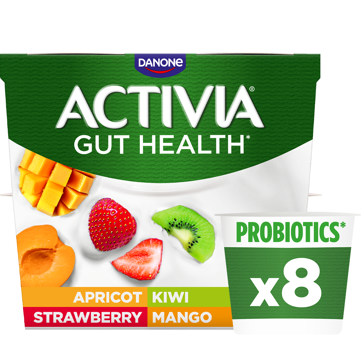 Activia Apricot, Kiwi, Strawberry, Mango Secondary Packshot