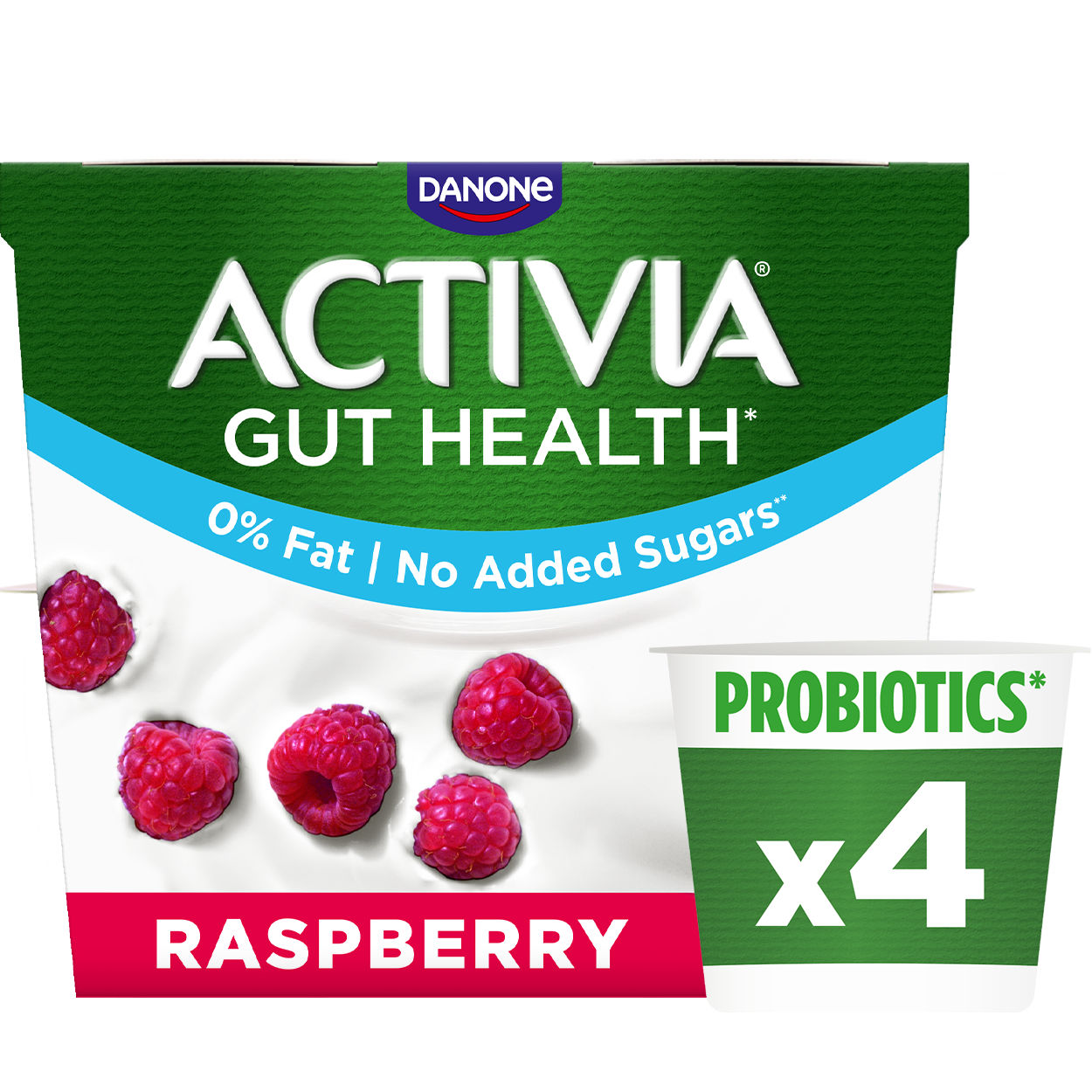Activia 0% Fat Raspberry Secondary Packshot
