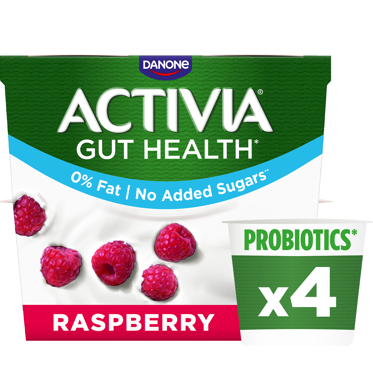 Activia 0% Fat Raspberry Secondary Packshot
