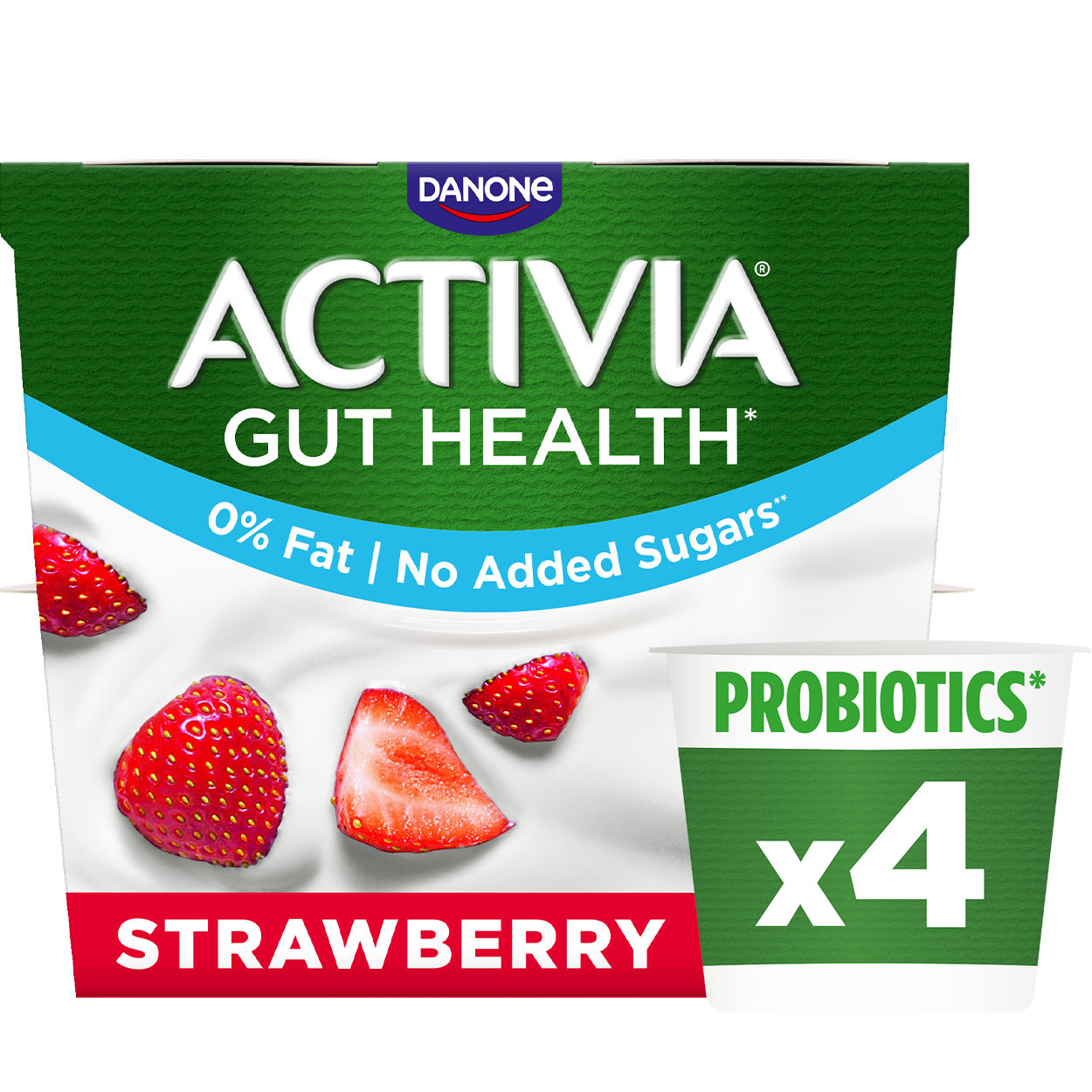 Activia 0% Fat Strawberry Secondary Packshot