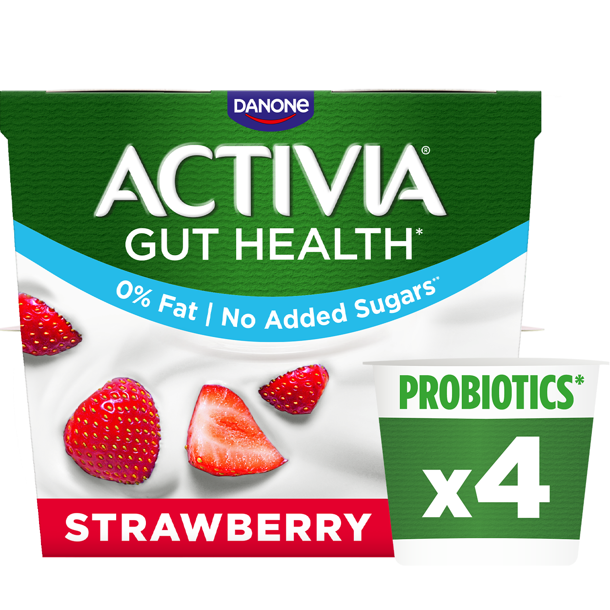 Activia 0% Fat Strawberry Secondary Packshot