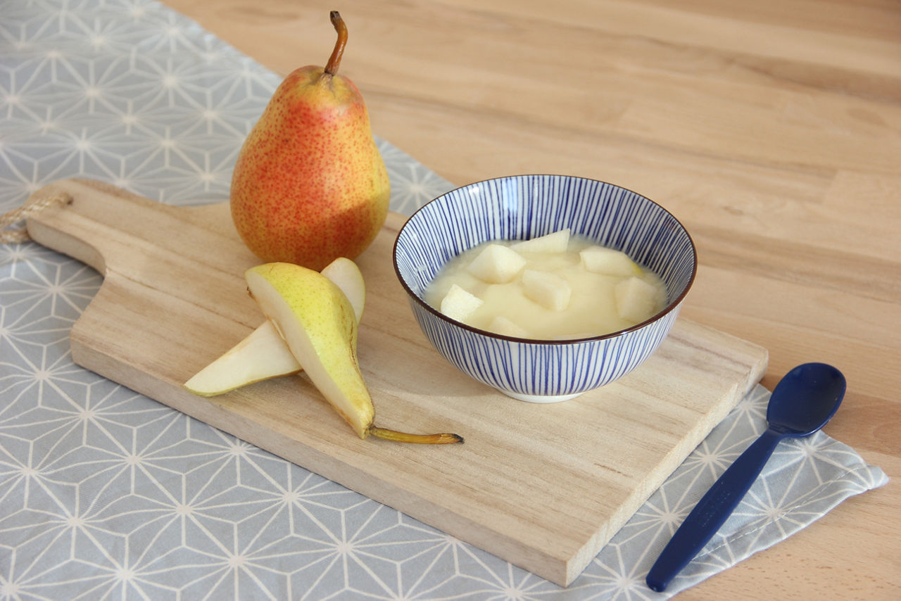 Brei Birnenpüree Birne Milchnahrung Milch Getreide Rezept 6-12 Monate
