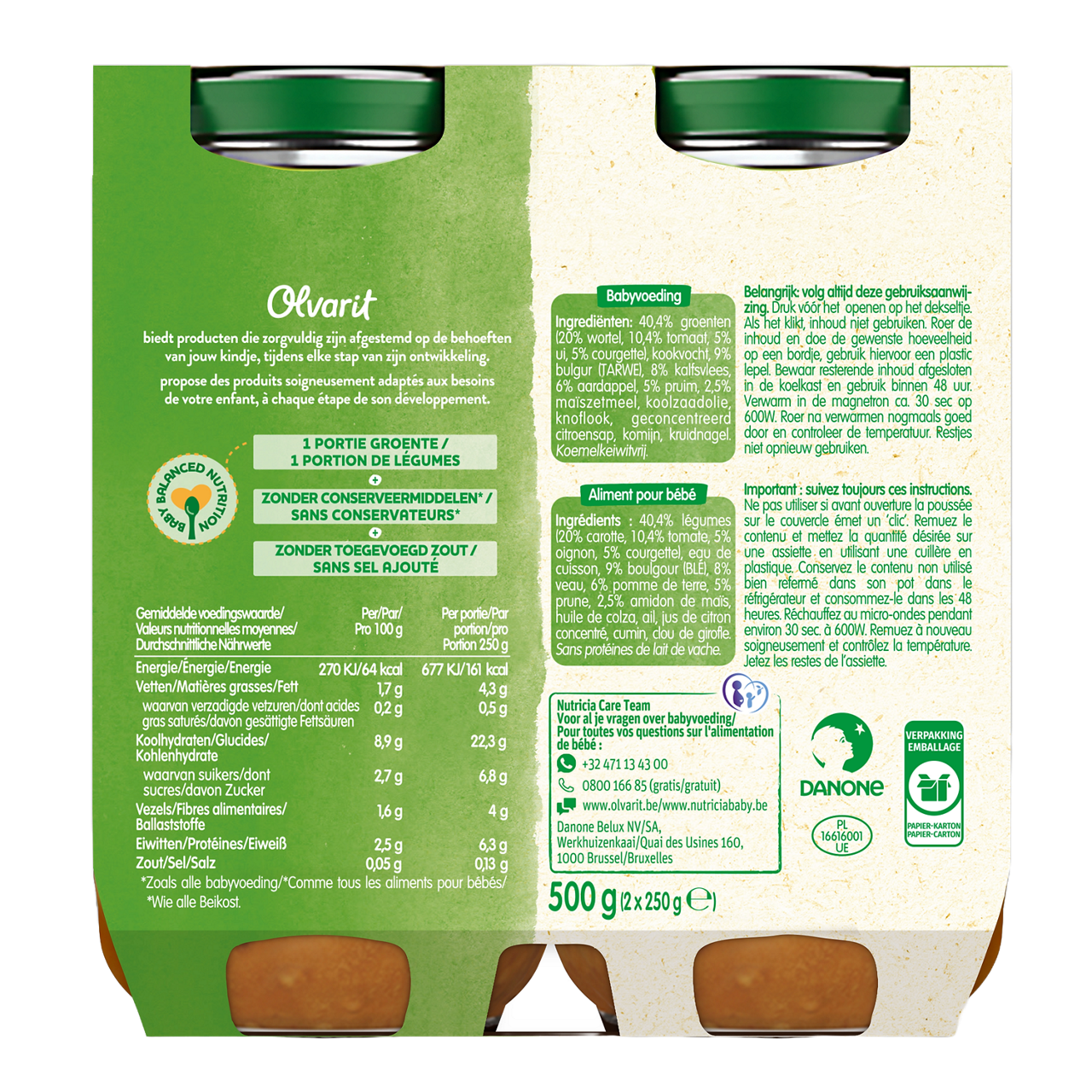 Olvarit Pâtes Bolognaise (200 g). Consultez notre site web Olvarit.be pour plus d'info sur alimentation pour bébé et les produits Olvarit.