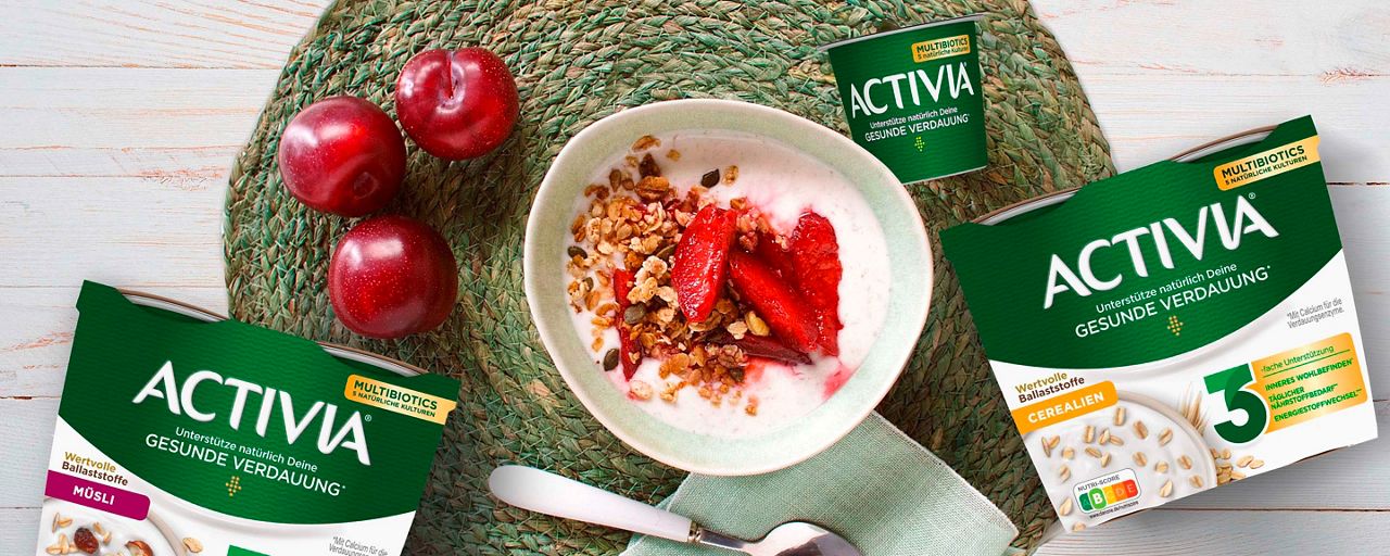 Activia Joghurtschale mit Pflaumen