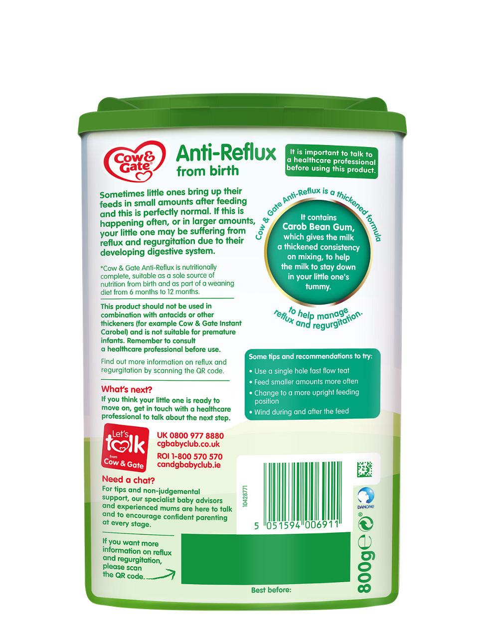 C&G Anti-Reflux 800g back