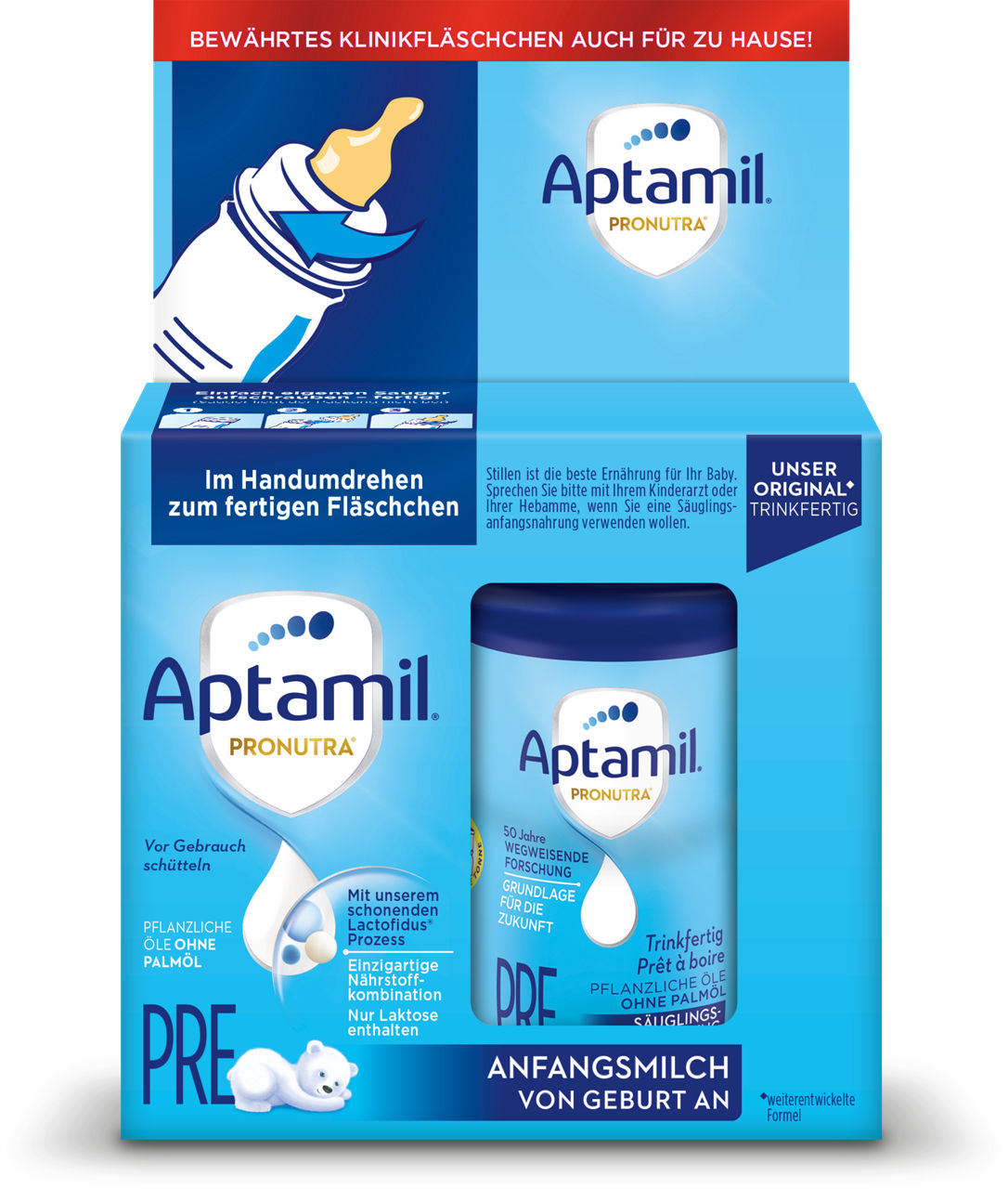 【未使用、新品】Aptamil プロフューチャー PRE 3缶セット Aptamil Pronutra-ADVANCE Pre Anfangsmilch trinkfertig (90ml)