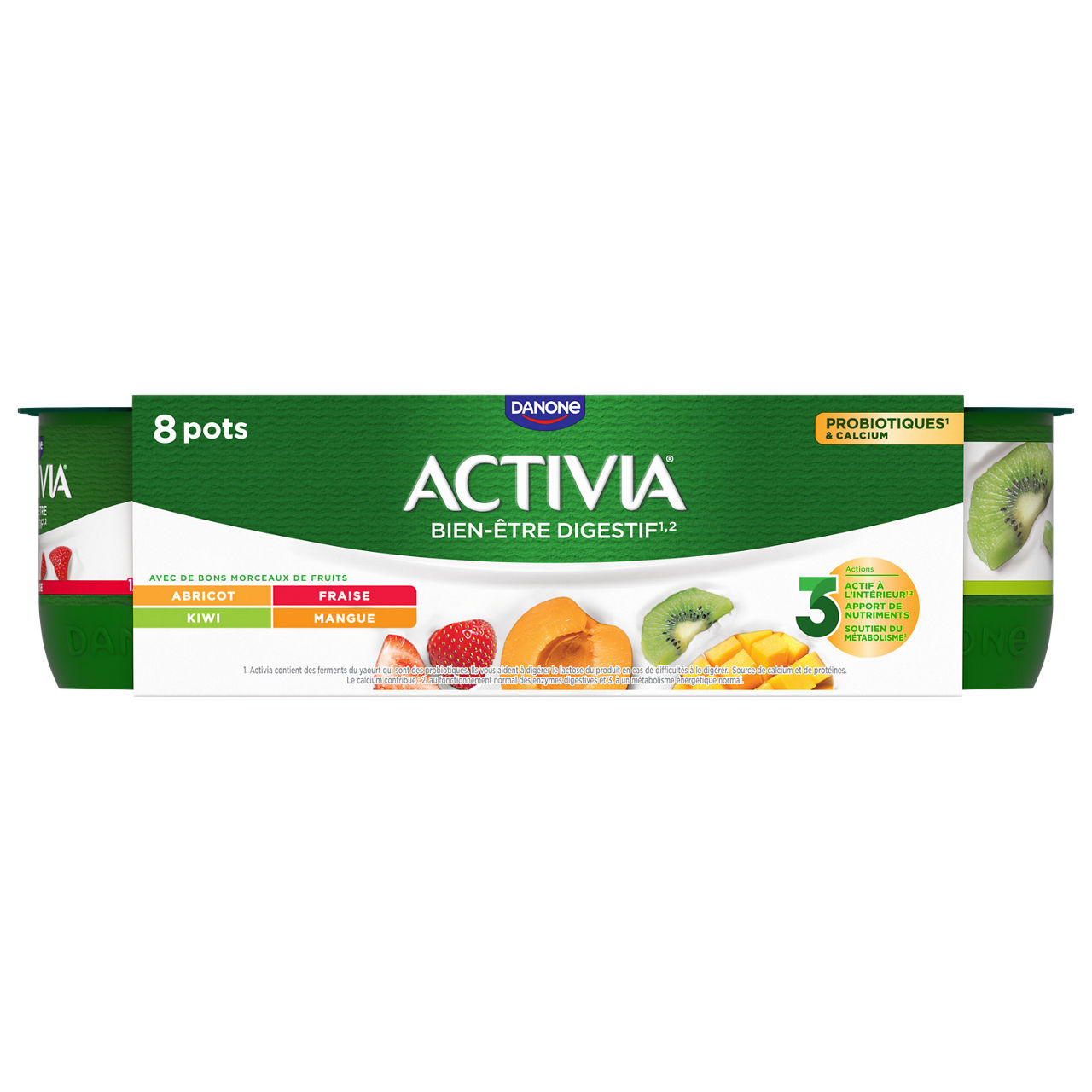 Abricot, Mangue, Fraise, Kiwi