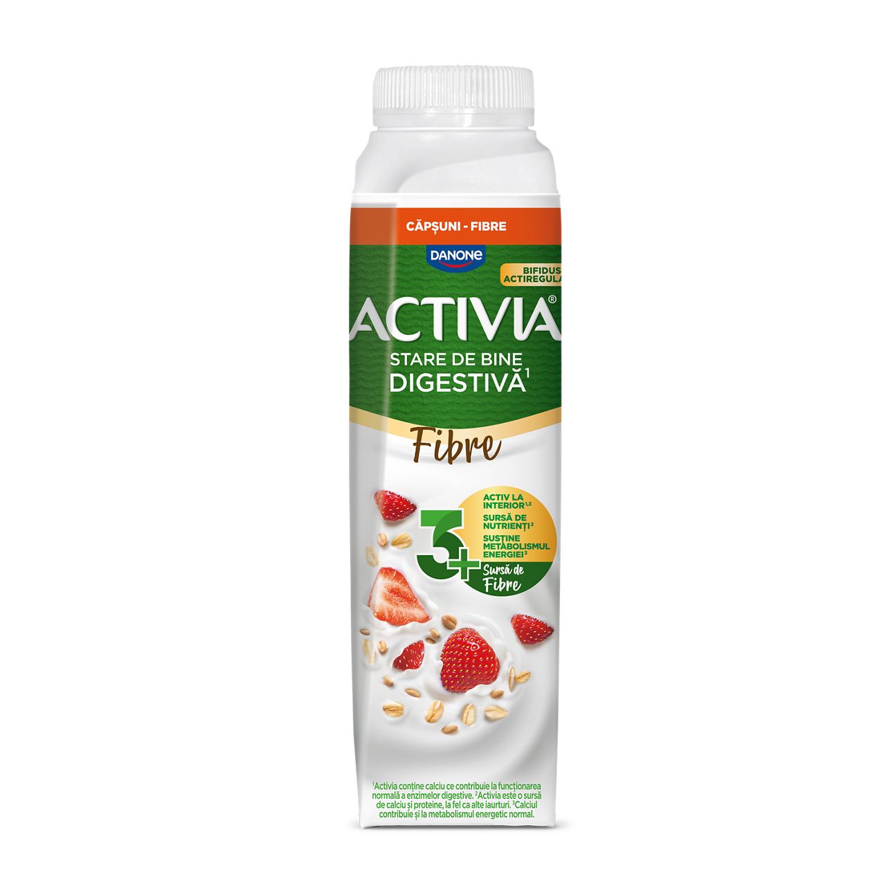Activia 0% prune, căpșuni, piersică, lămâie