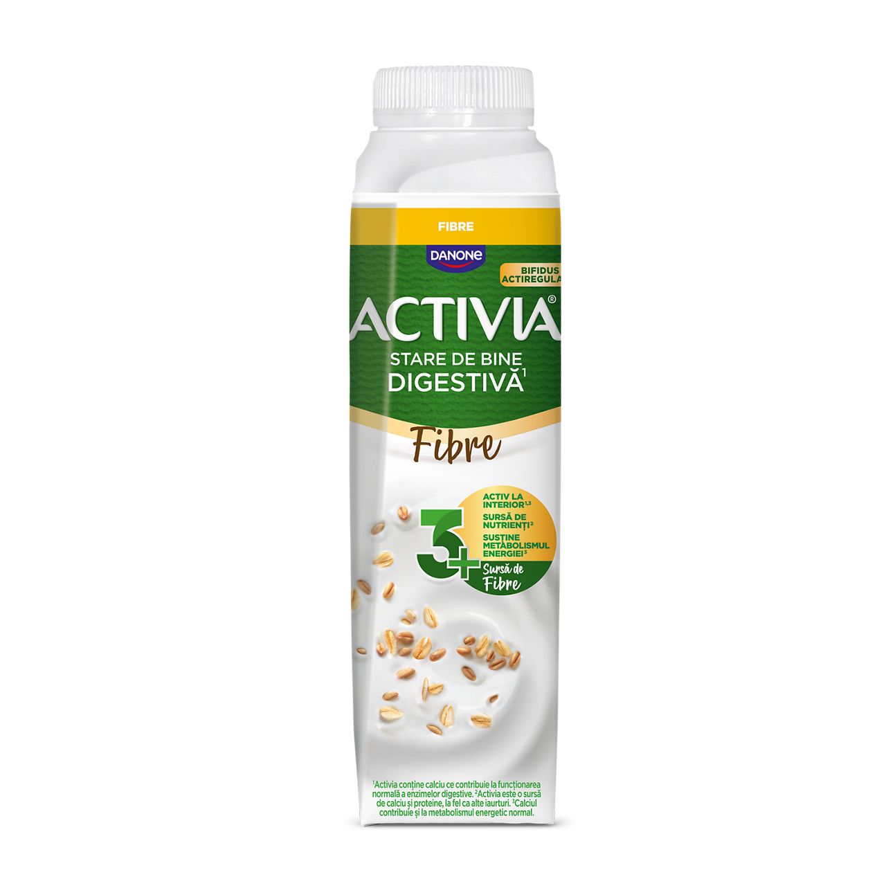 Activia 0% prune, căpșuni, piersică, lămâie