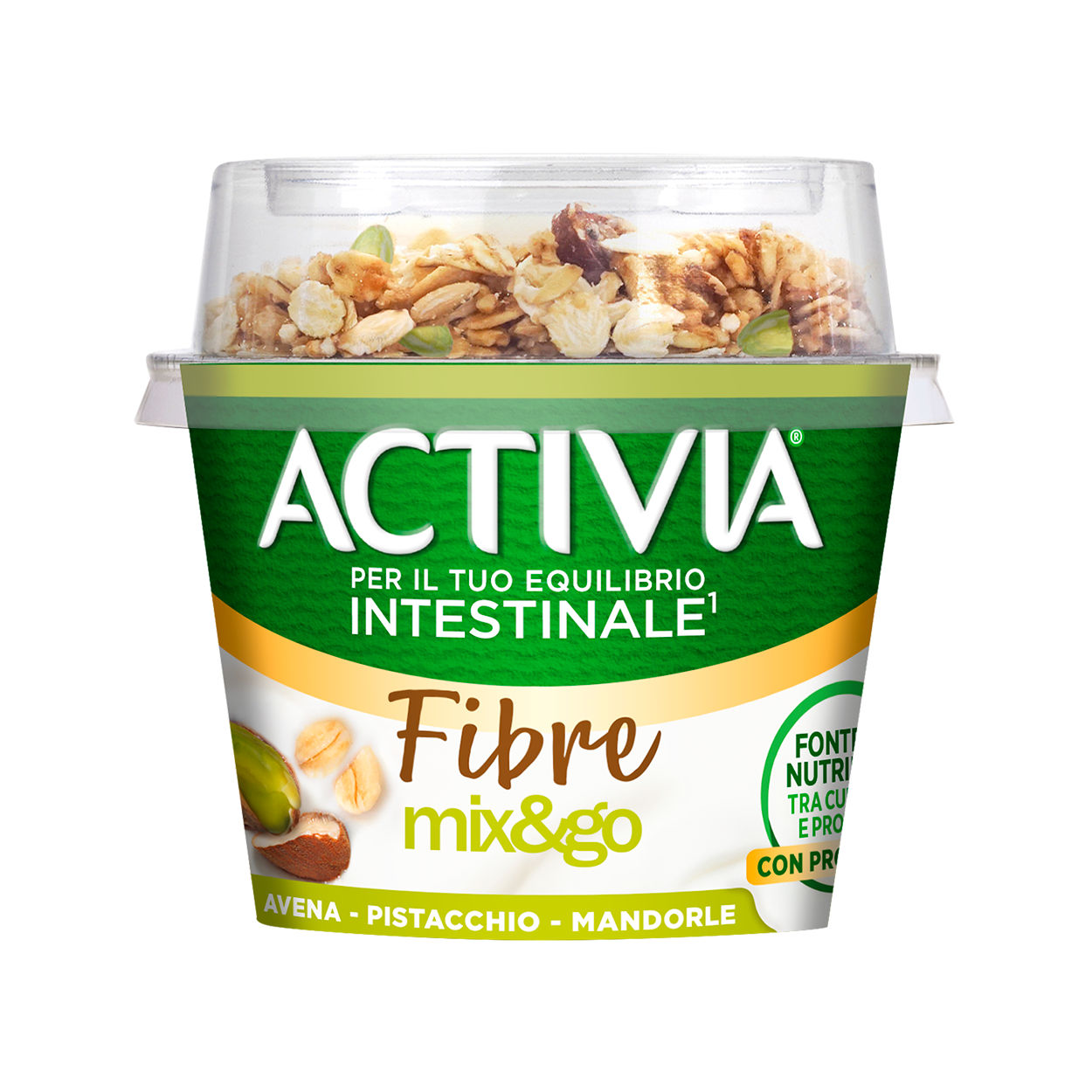 Activia Mix & Go Fibre Avena, Pistacchio e Mandorla