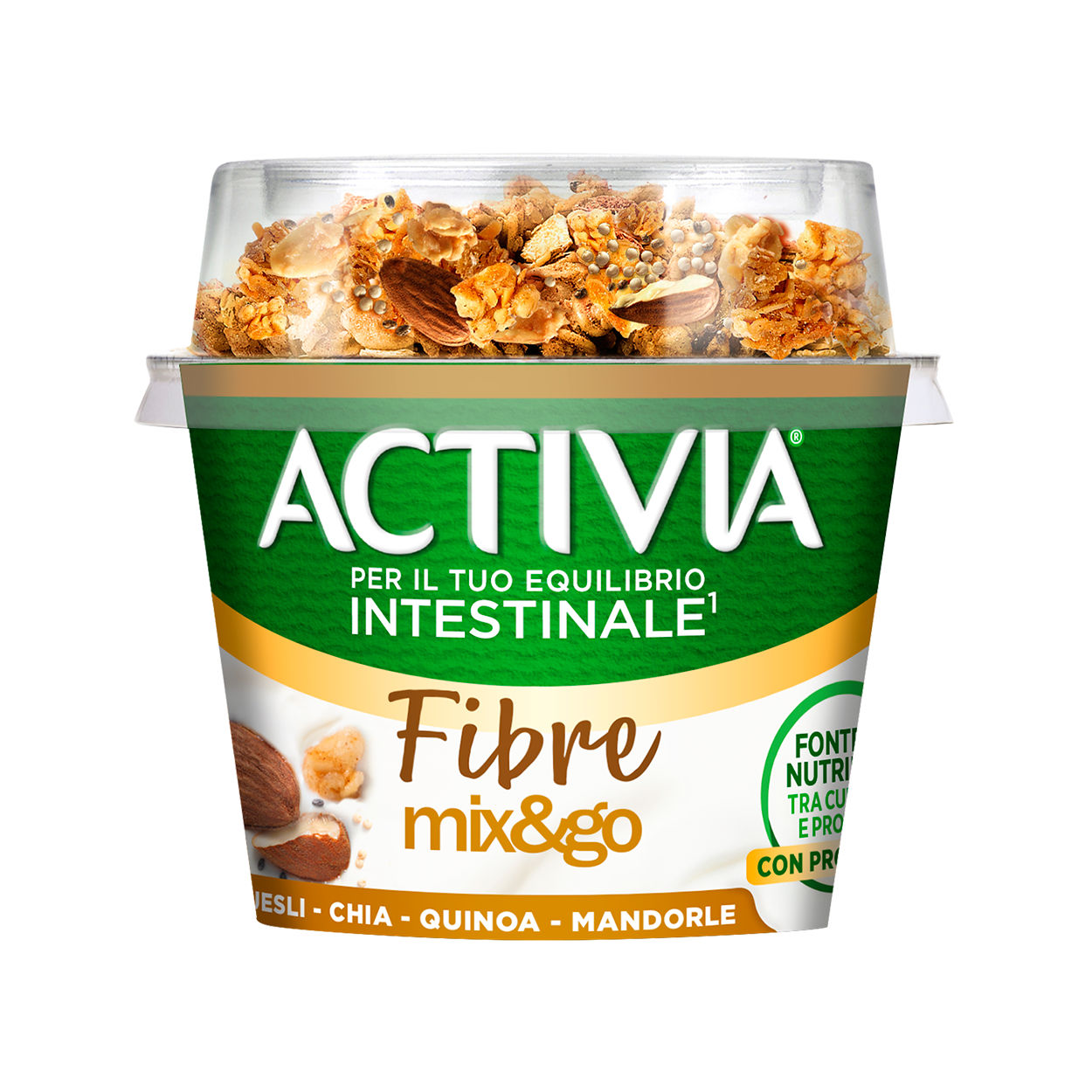 Activia Mix & Go Fibre Muesli, Chia, Quinoa e Mandorle