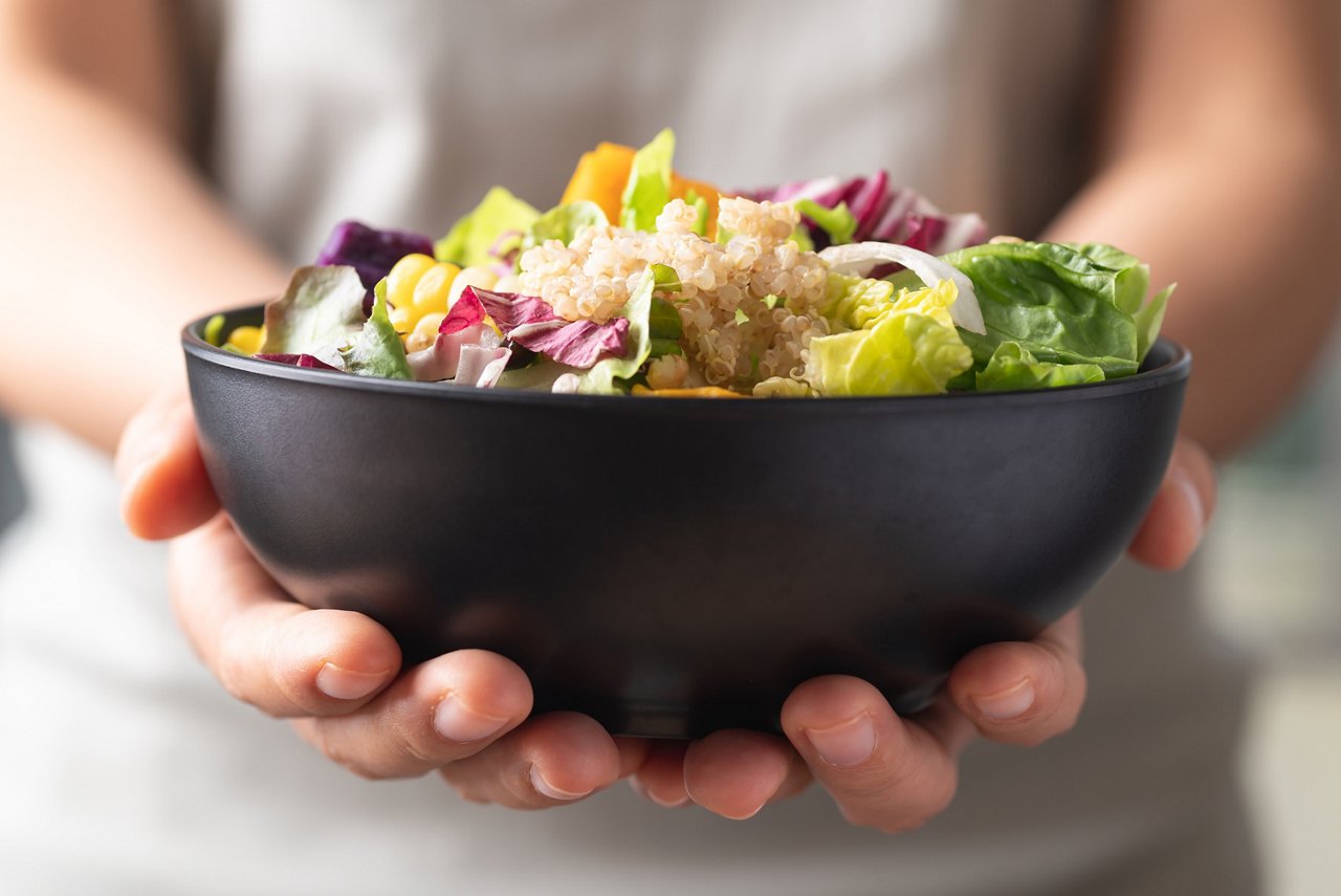 Nutritionist using tablet to explain personalized meal plan