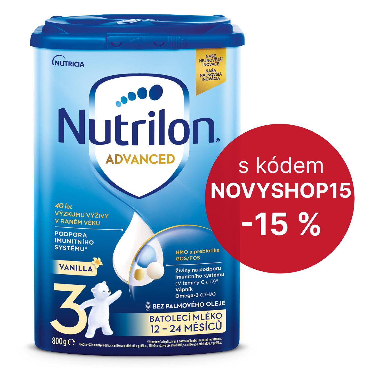 Nutrilon Advanced Vanilla label -15%