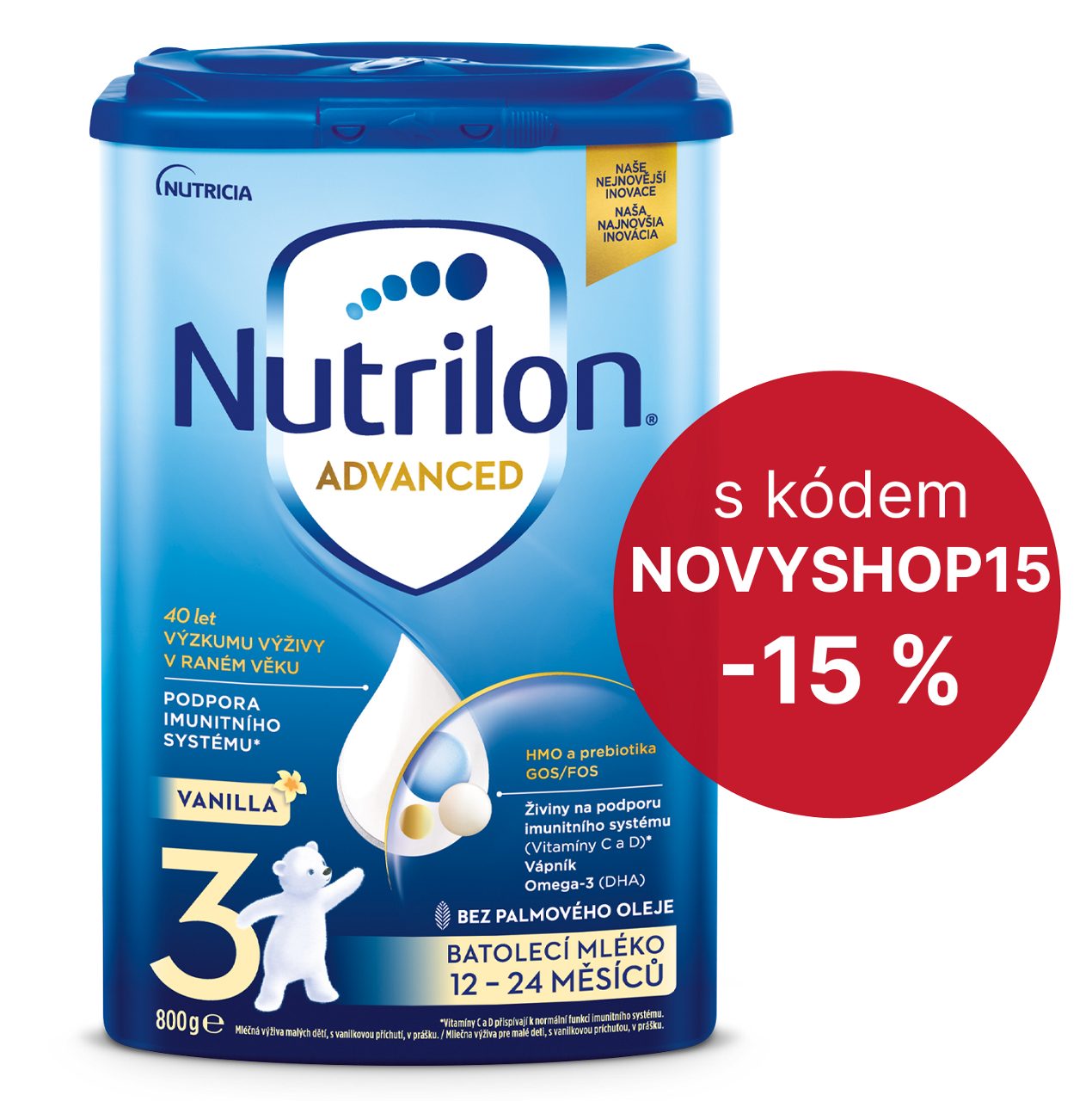 Nutrilon Advanced Vanilla label -15%