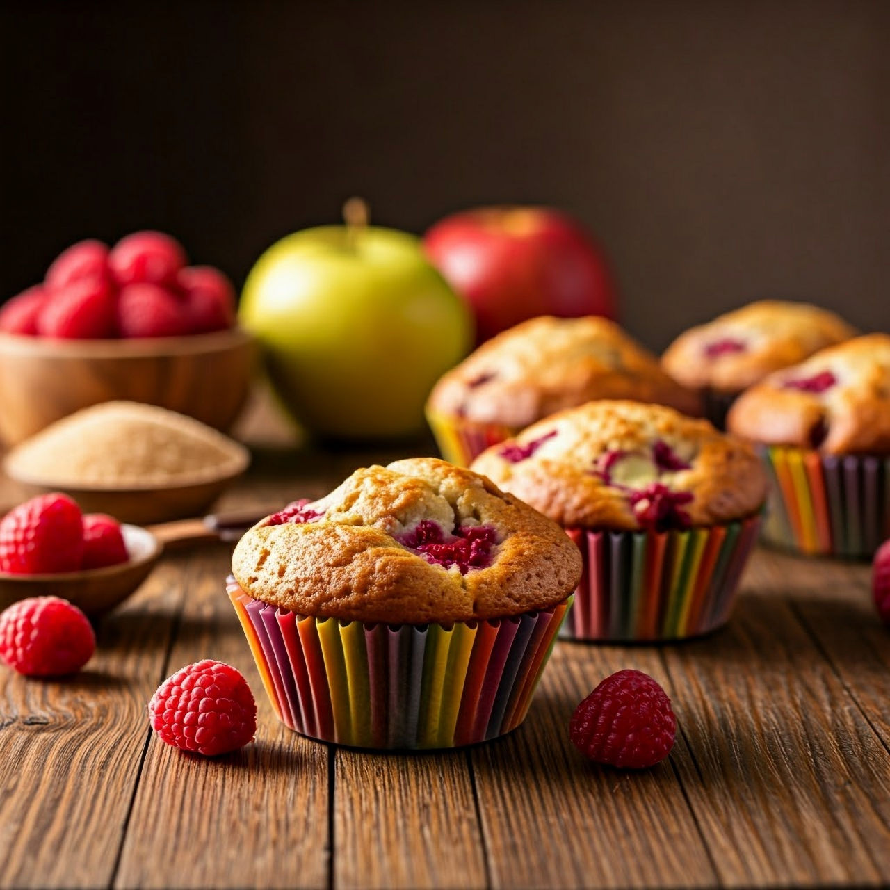 APPLE AND RASPBERRY MUFFINS