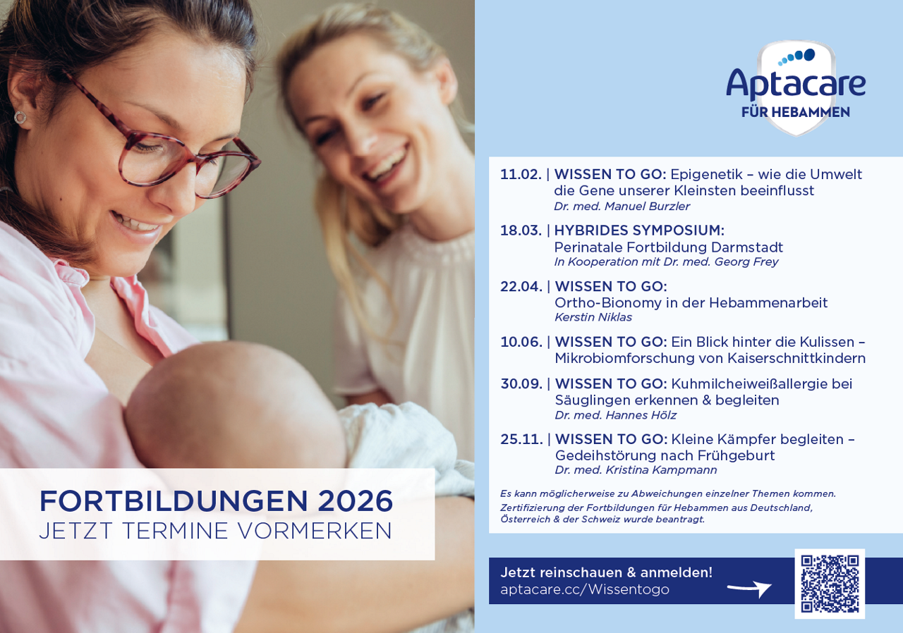 Aptacare für Hebammen Serviceflyer