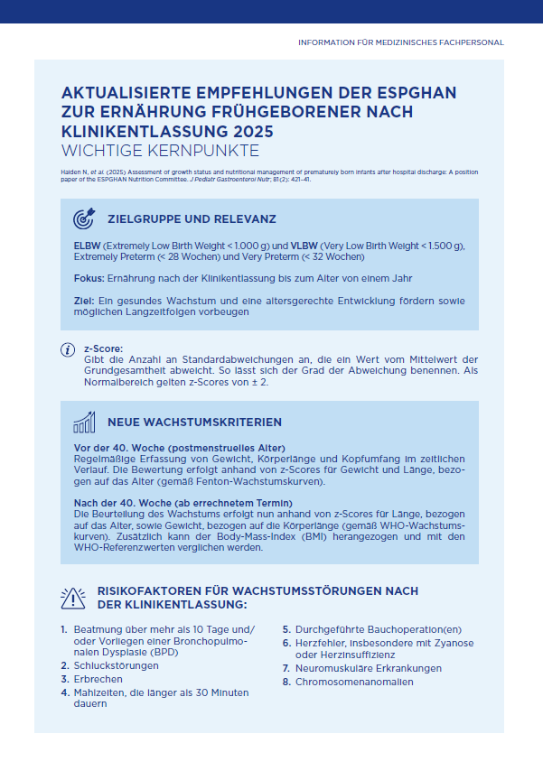 Aptamil Preterm ESPGHAN Onepager