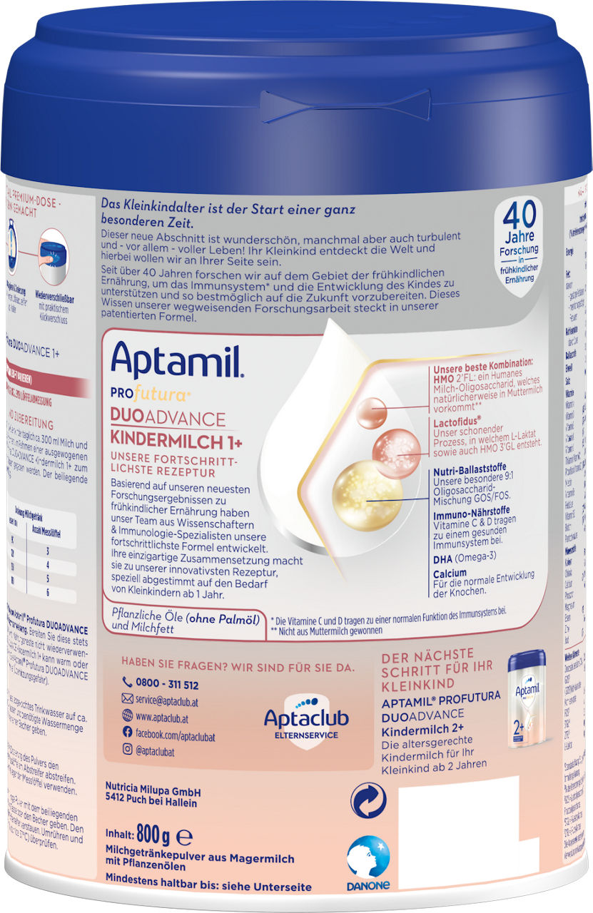 Packshot Aptamil Profutura Kindermilch 1+ B 2021