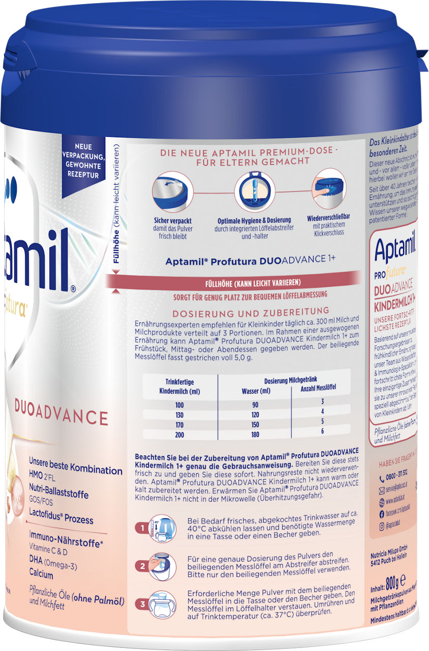 Packshot Aptamil Profutura Kindermilch 1+ R 2021