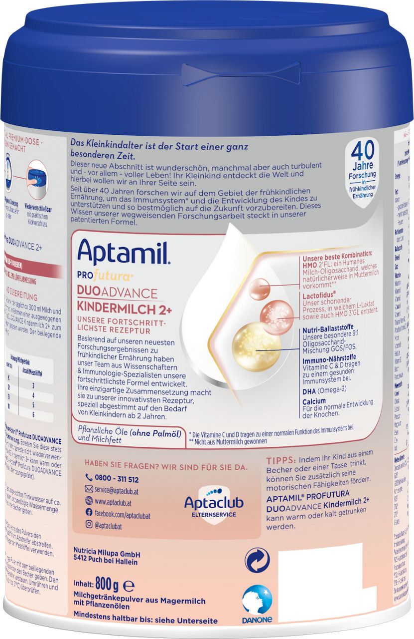 Packshot Aptamil Profutura Kindermilch 2+ B 2021