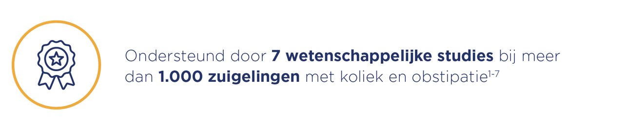 Wetenschappelijk onderbouwde zuigelingenvoeding, ondersteund door klinische studies bij zuigelingen met koliek en obstipatie.