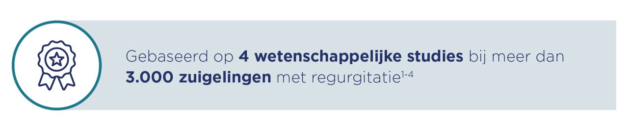 Nutrilon A.R. wordt ondersteund door vier wetenschappelijke studies bij meer dan 3.000 zuigelingen met regurgitatie.
