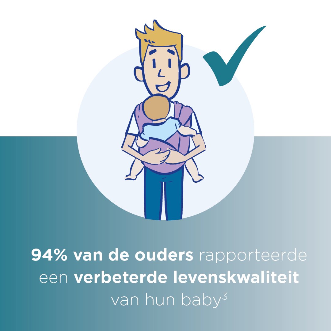 Ouders rapporteerden een verbeterde levenskwaliteit van hun baby na gebruik van Nutrilon A.R.
