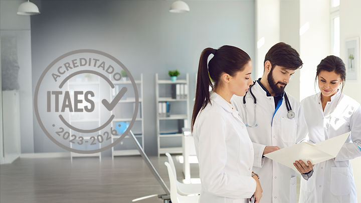 medicos con logo itaes de fondo