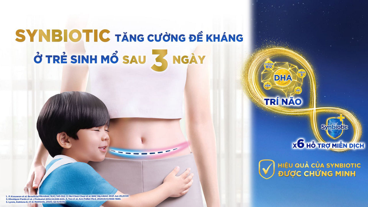 Synbiotic tăng cường đề kháng ở trẻ sinh mổ