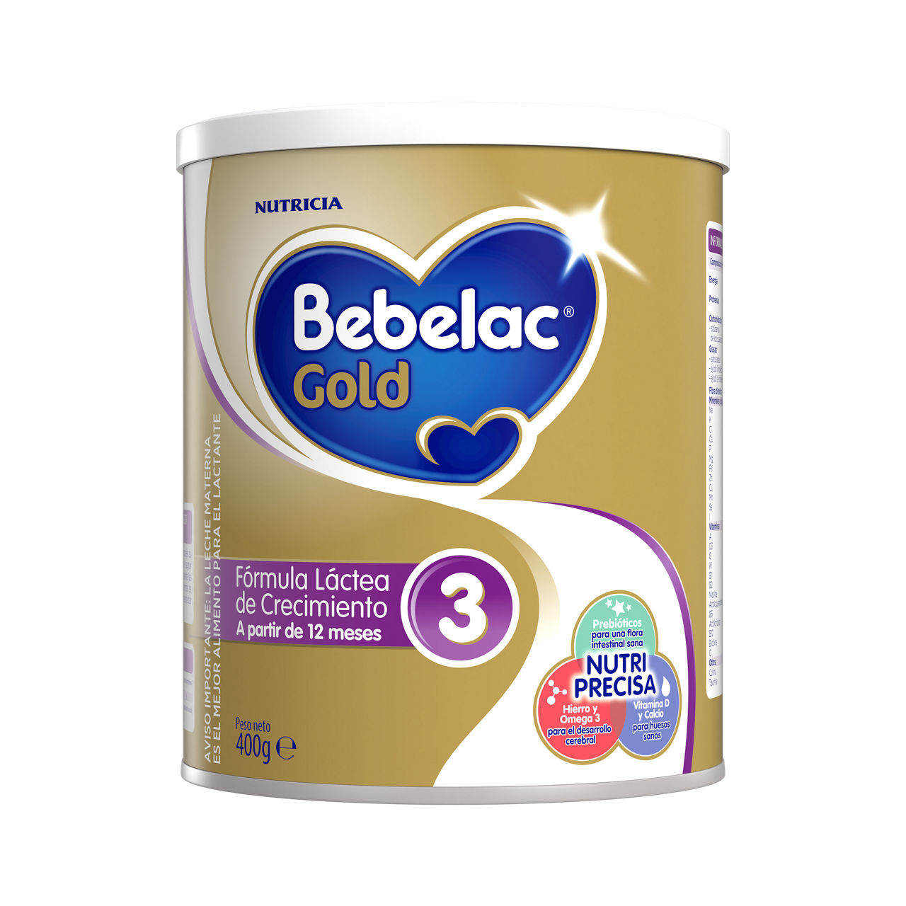 Bebelac Gold 3 Bebelac 3 fórmula crecimiento polvo etapa 3 para niños pequeños lata 400g para bebés desde 12 meses