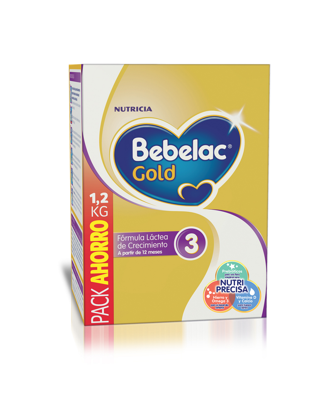 Bebelac Gold 3 Bebelac 3 fórmula láctea de crecimiento polvo para niños desde 12 meses lata 1200g  - Bebeclub Ecuador